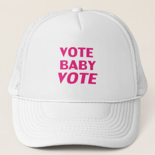 Boné letras magenta cor-de-rosa "vote baby vote hat"