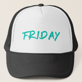 Boné Lettering Design ‘Friday’ in Turquoise