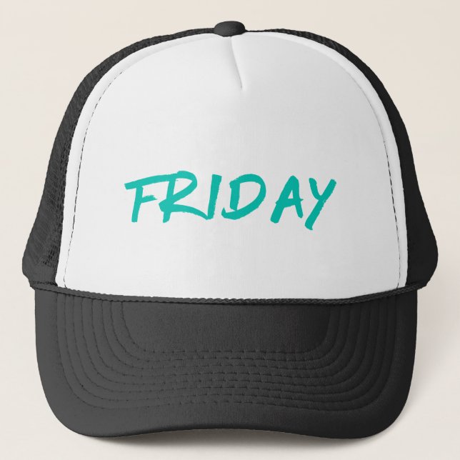 Boné Lettering Design ‘Friday’ in Turquoise (Frente)