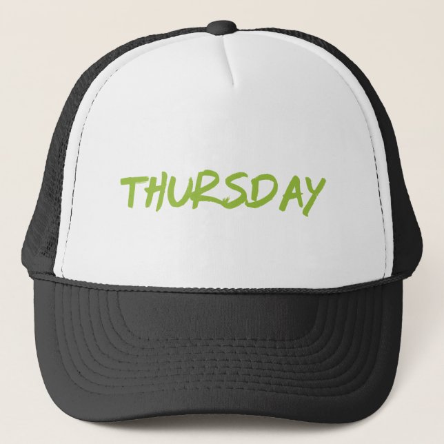 Boné Lettering Design ‘Thursday’ in Green (Frente)