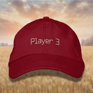 Boné Lettering Player 3 em bege
