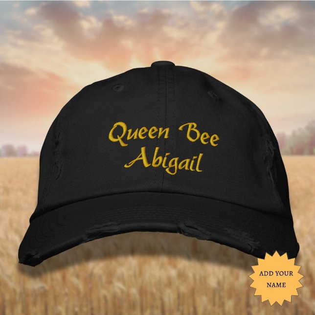 Boné Lettering Queen Bee [Name] em amarelo (Criador carregado)