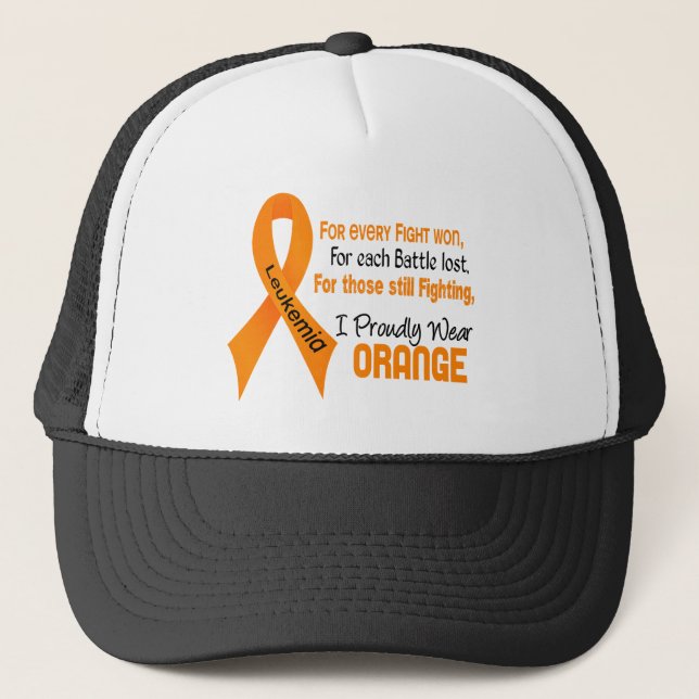 Boné Leucemia Eu Visto Orgulhosamente Laranja (Frente)