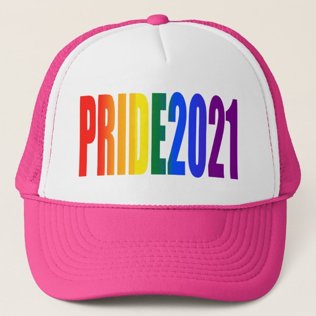 Boné LGBT Orgulho gay 2021 Sinalizador arco-íris LGBT (Frente)