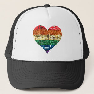 Boné lgbt rainbow heart