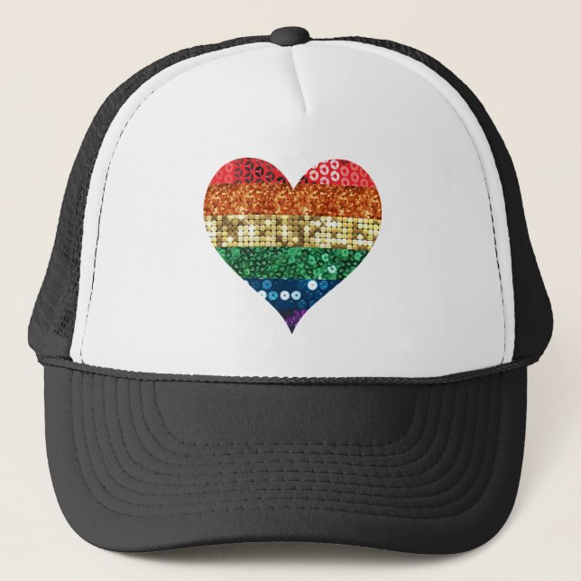 Boné lgbt rainbow heart (Frente)