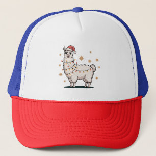 Boné Lhama Alpaca Com Chapéu De Papai Noel E Luz De Nat