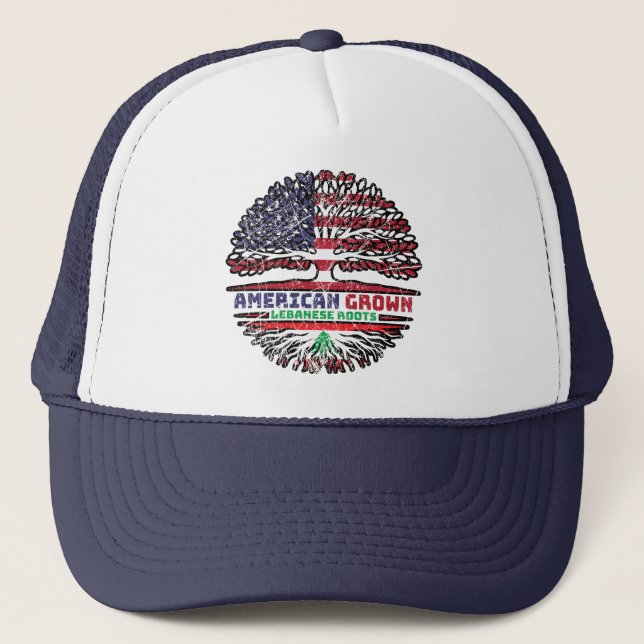 Boné Líbano Libanês EUA Americano USA Estados Unidos (Frente)