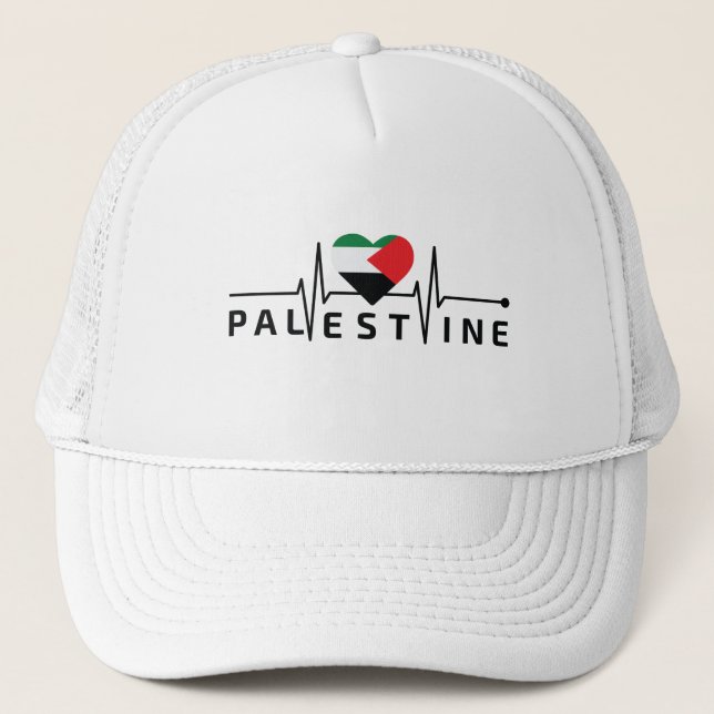 Boné Liberdade Palestina Meu Coração Bate Na Palestina (Frente)