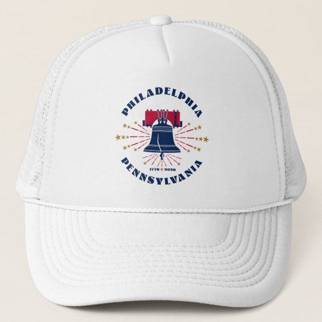 Boné Liberty Bell Philadelphia Pennsylvania Trucker Hat (Frente)