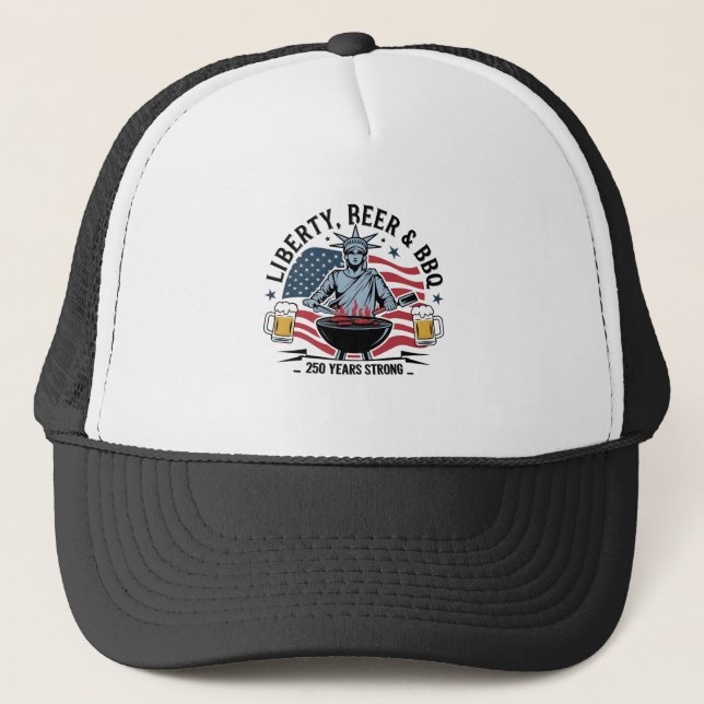 Boné Librity Beer & bbq 250th Years Strong 4th of July  (Frente)