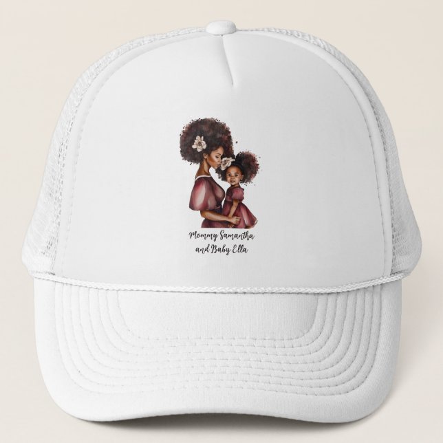 Boné Linda mãe negra e filha (27) (Frente)
