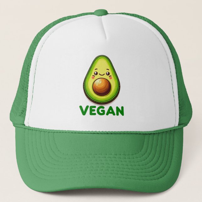 Boné Lindo Abacate Feliz Estilo de Vida Vegano (Frente)