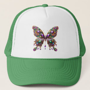Boné Lindo borboleta de Mardi Gras enfeitado com joias