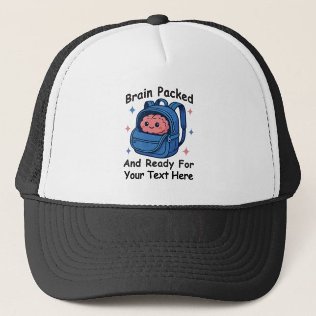 Boné Lindo “Cérebro Pronto” Personalizável de Volta às  (Frente)