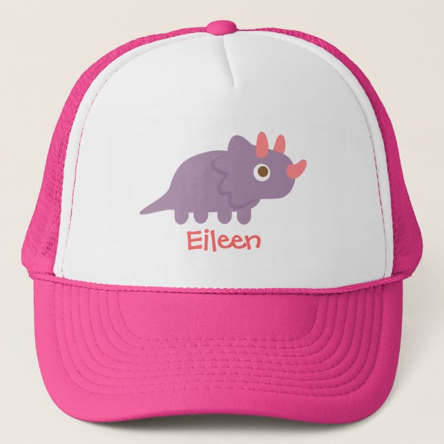Boné Lindo triceratops dinossauro roxo para (Frente)