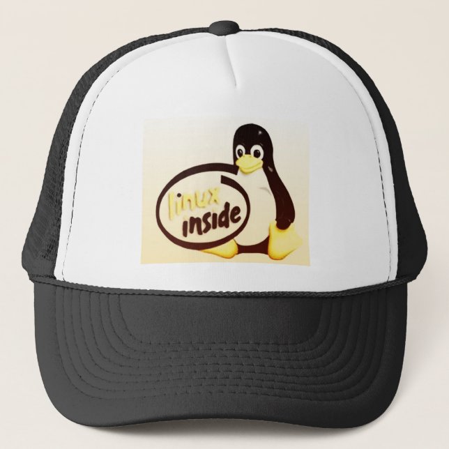 Boné LINUX DENTRO de Tux o logotipo do pinguim de Linux (Frente)