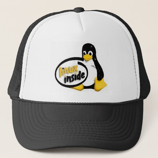 Boné LINUX DENTRO de Tux o logotipo do pinguim de Linux (Frente)