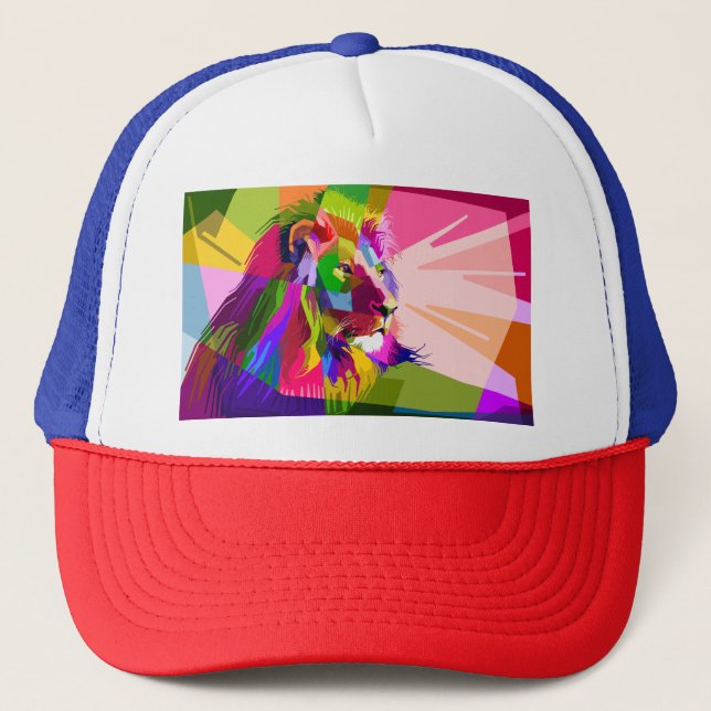 Boné Lion Colorful Pop Prismatic Art Design-62501 (Frente)