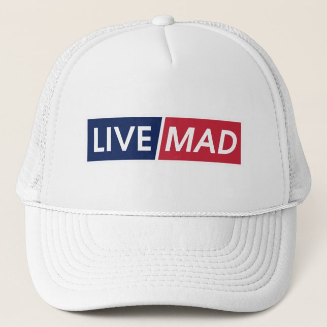 Boné Live Mad Bold Typography Hat Design (Frente)