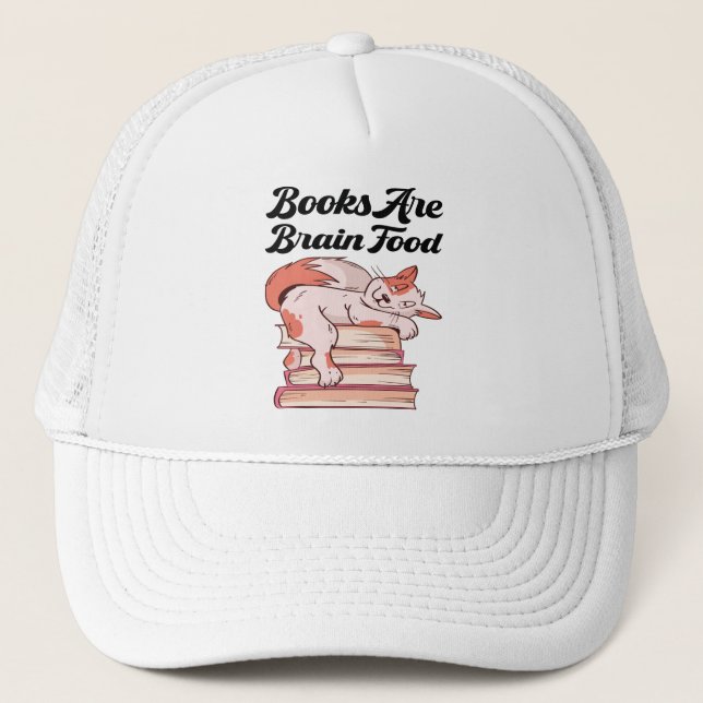 Boné Livros - Os Livros São Comida Cerebral (Frente)