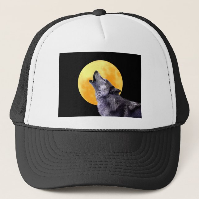 Boné Lobo uivava na lua de cheio (Frente)