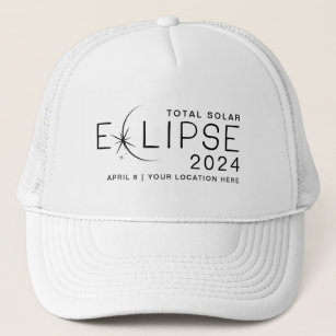 Boné Localização Personalizada do Eclipse Solar 2024 Co