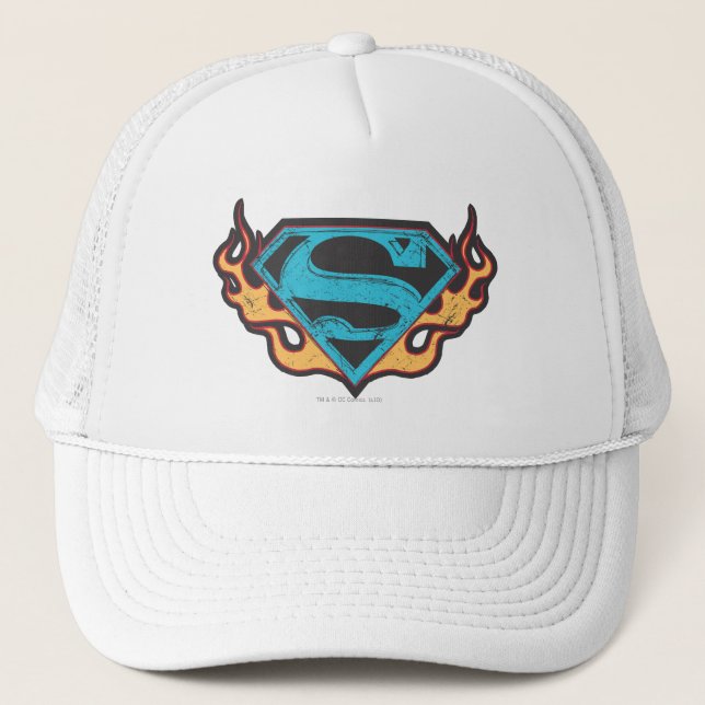 Boné Logotipo Azul da Supergirl com Chamas (Frente)