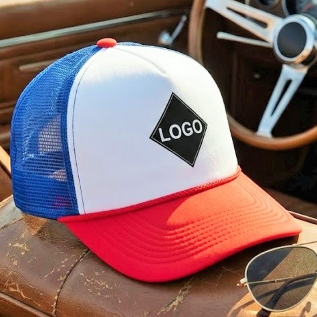 Boné (Logotipo da Empresa Aqui) Promoção para Funcionár (Custom company logo trucker hats, Professional employee staff uniforms)