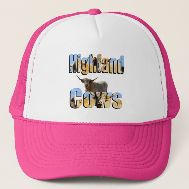 Boné Logotipo de Imagem das Vacas Highland, rosa (Frente)