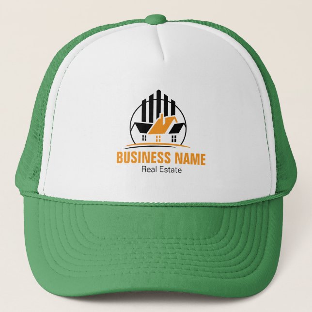 Boné Logotipo Profissional de Imobiliária Laranja Branc (Frente)