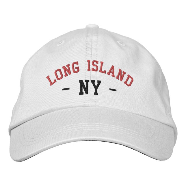 Boné LONG ISLAND NY Preppy Red Black (LONGA ILHA NY Pre (Frente)