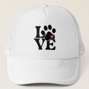 Boné LOVE Paw Print Dog Hat