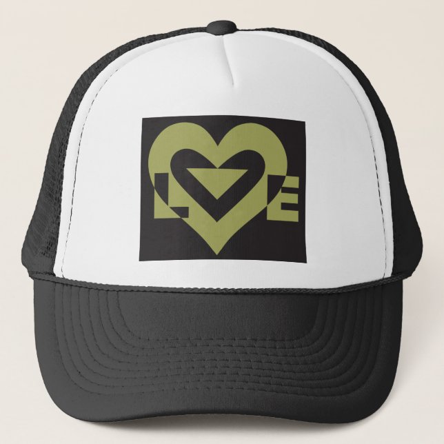 Boné Love Sage Green em preto (Frente)