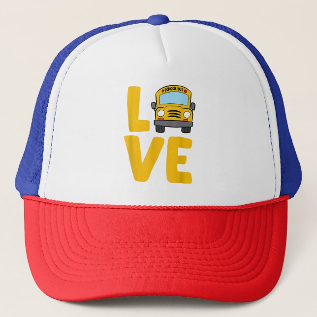Boné Love School Bus Driver Schoolbus Busdriver (Frente)