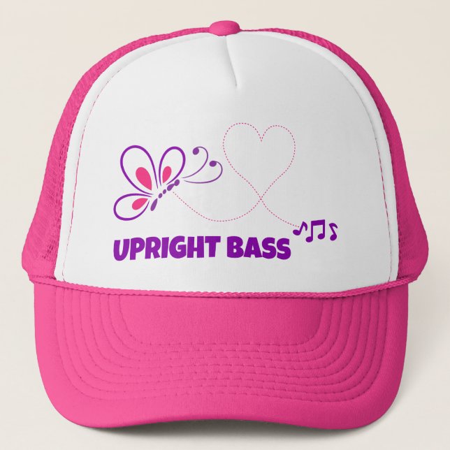 Boné Love Upright Bass Pink Purple Butterfly Heart (Frente)
