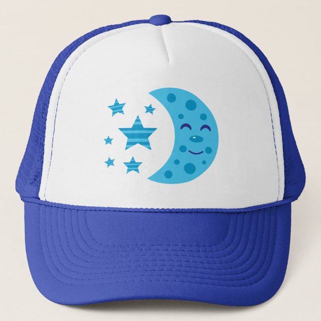 Boné Lua azul e estrelas riscadas (Frente)