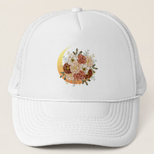 Boné Lua E Flores Florais