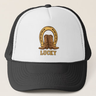 Boné Lucky Horseshoe Cowboy Boots Hat