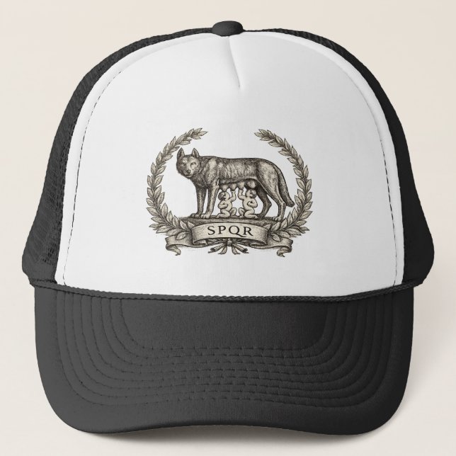 Boné Lupa Capitolina Vintage Romulus Remus Emblema SPQR (Frente)