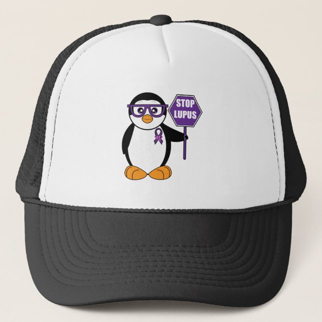 Boné Lúpus da parada: Pinguim com sinal (Frente)