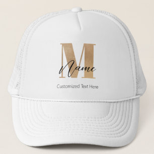 Boné M & Name Iniciais Monogramados Modernos Personaliz