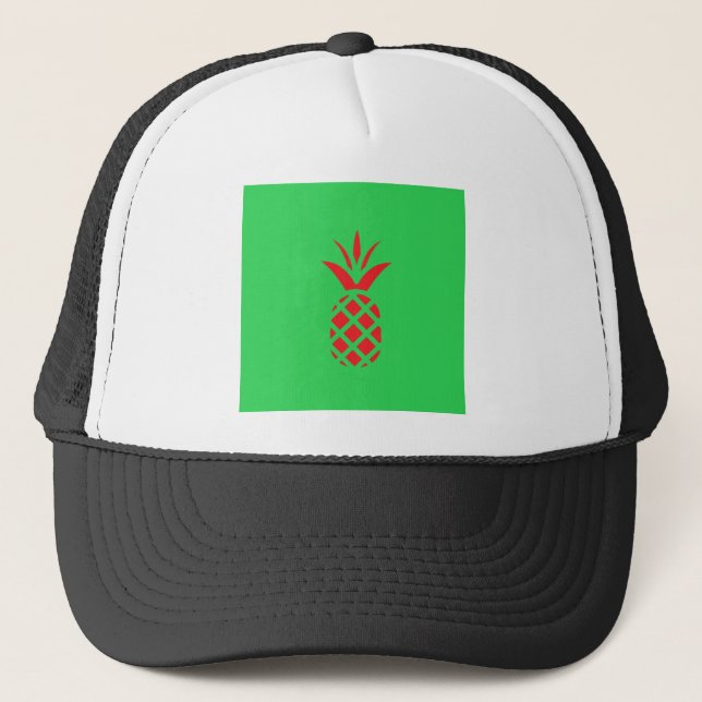 Boné Maçã de pinheiro vermelho em verde (Frente)