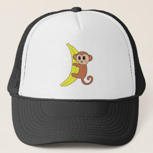 Boné macaco bebê bonitinho na banana