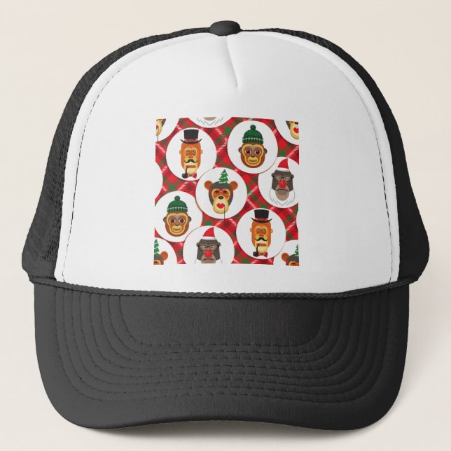Boné macacos hipsteres de natal (Frente)