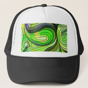 Boné Maconeta Verde Doodle Com Linhas Pretas
