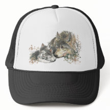 Madre-aquarela Wolf & Cubs Animal Art