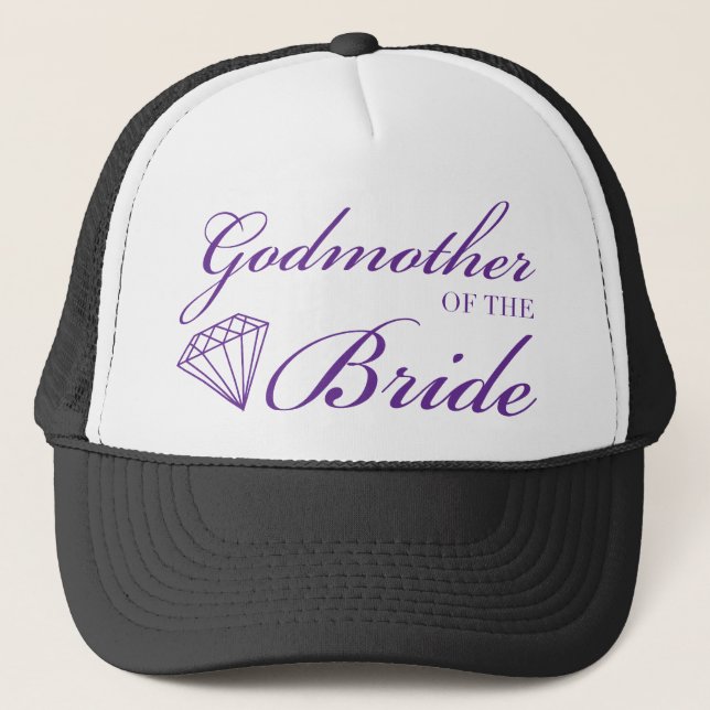 Boné Madrinha Diamante de Bride Purple (Frente)