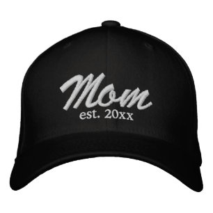 Boné Mãe Data estabelecida script personalizado branco