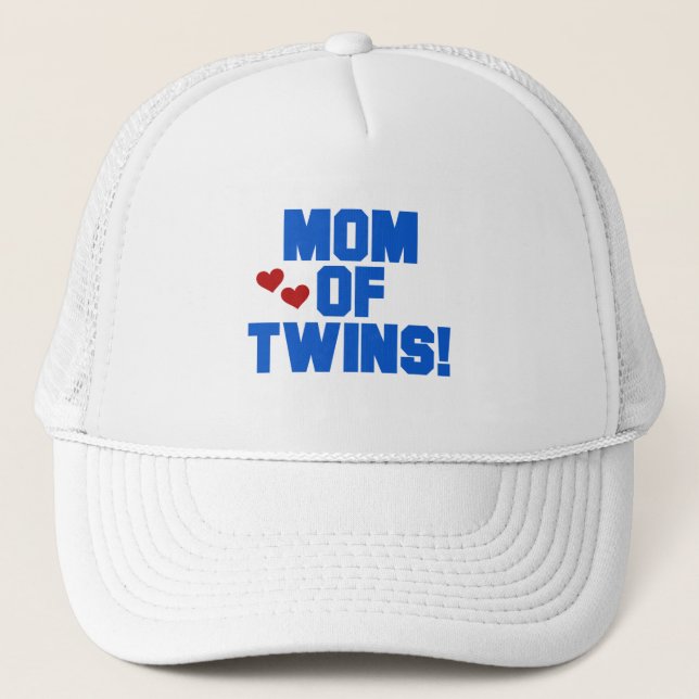 Boné Mãe de Camisetas de texto e presentes de Twins Azu (Frente)